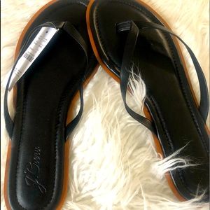 J Crew Leather slides (Black) 10-1/2